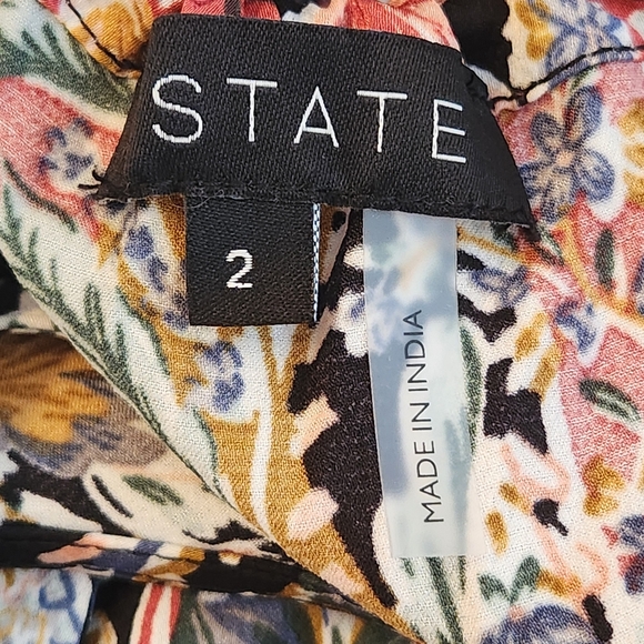 1.State Jumpsuit 2 Paisley Black Red Halter Wide Leg Back Tie Boho Comfy New$100 - Picture 6 of 16